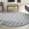 Homeroots 4 ft. Round Blue & Gray Indoor & Outdoor Area Rug 385150 - alternate 6